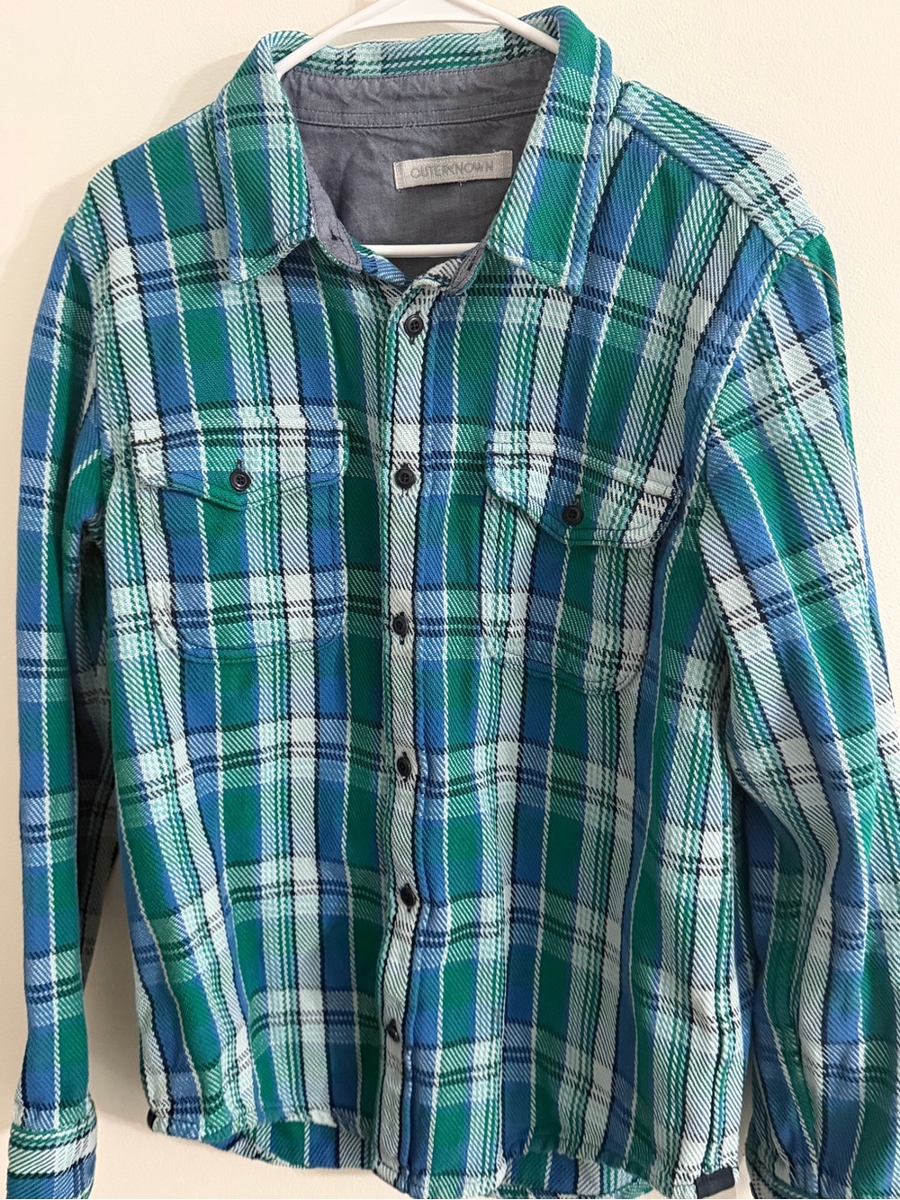 Outerknown blanket flannel button down shirt 100% Organic Cotton Size L